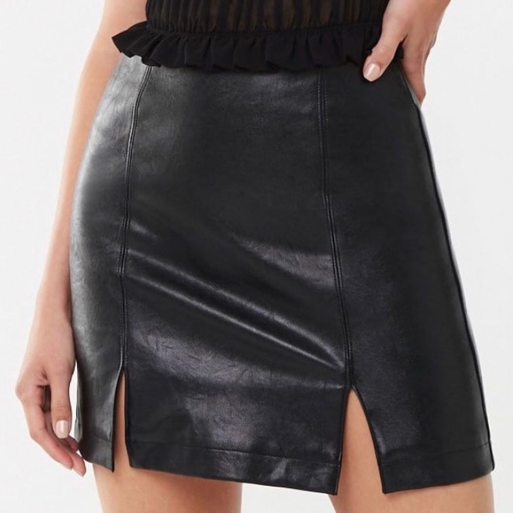 NWOT Faux Leather Mini Skirt